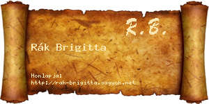 Rák Brigitta névjegykártya